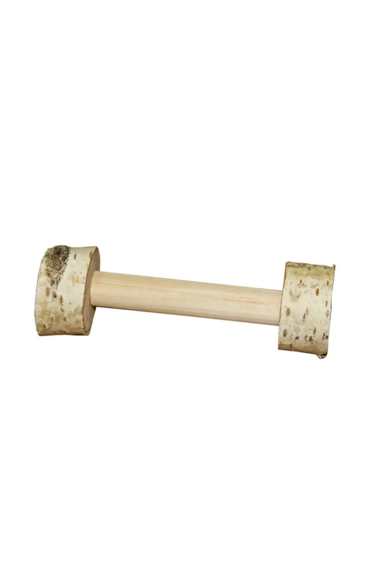 Kuş Oyuncağı – 12 cm Ahşap Ayak Egzersiz Dambılı, Papağanlar için Dayanıklı