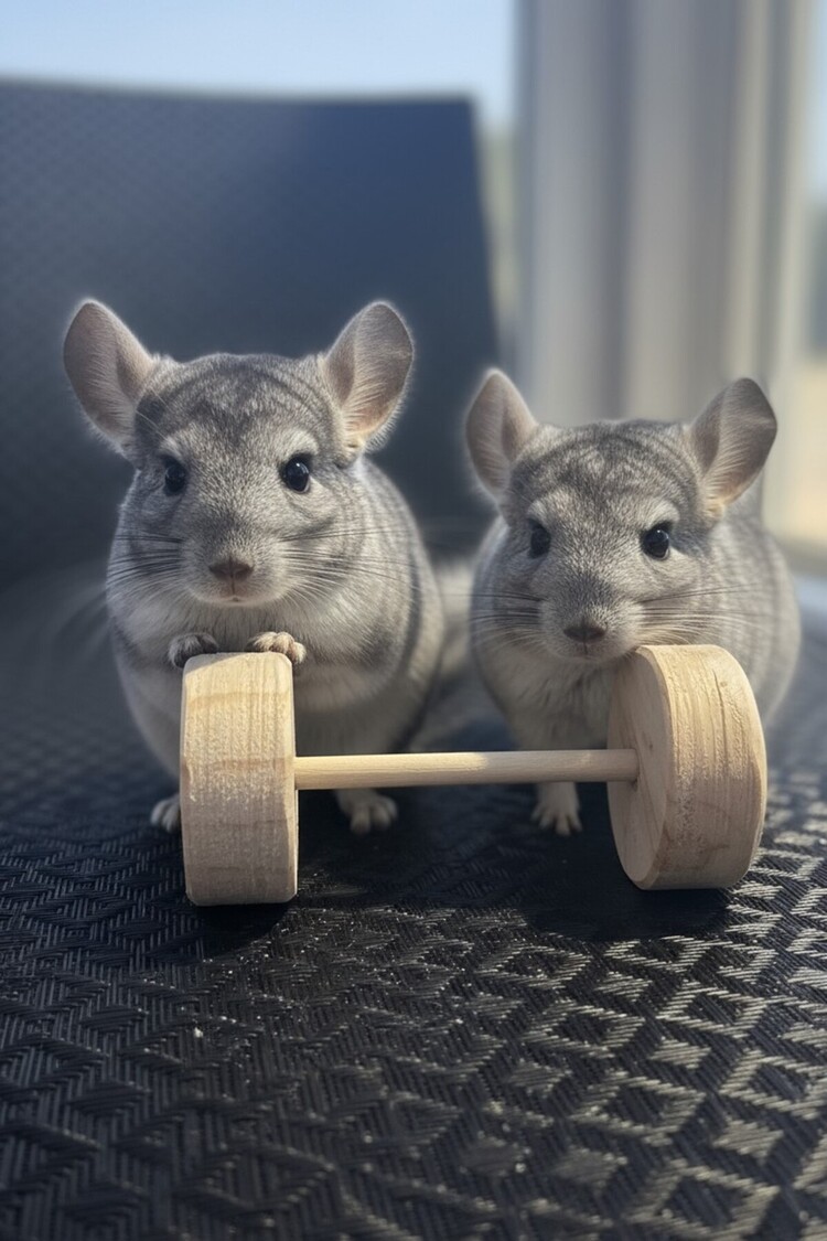 Kiln Kurutulmuş Çam “Dumbbell” Çiğneme Oyuncağı – Küçük Evcil Hayvanlar İçin 2’li Set