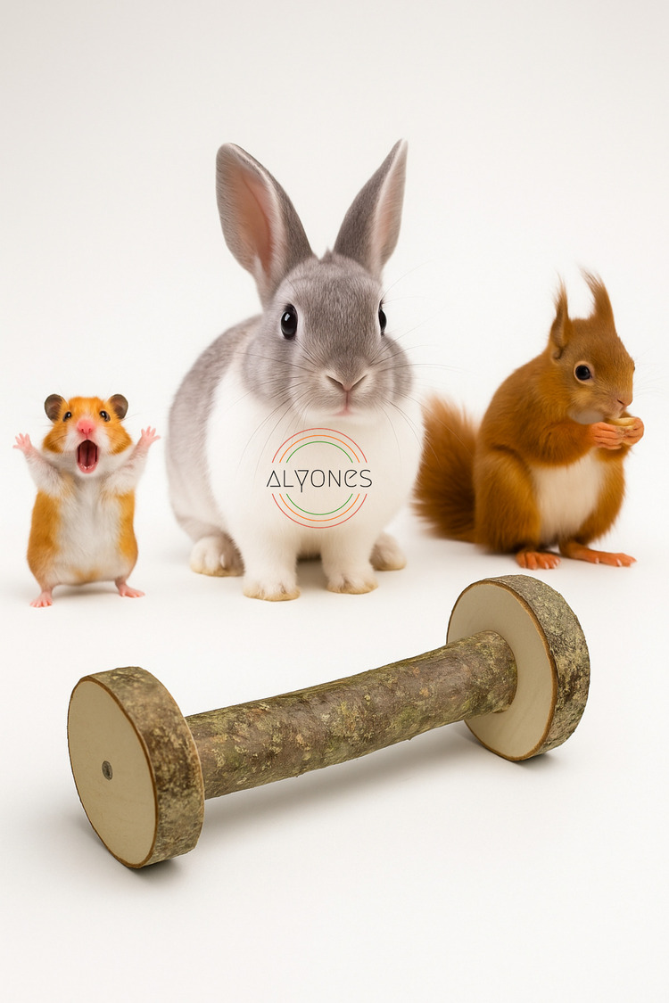 Doğal Kemirme Oyuncağı – Hamster, Tavşan ve Ginepig için Dayanıklı Yuvarlama Tasarım