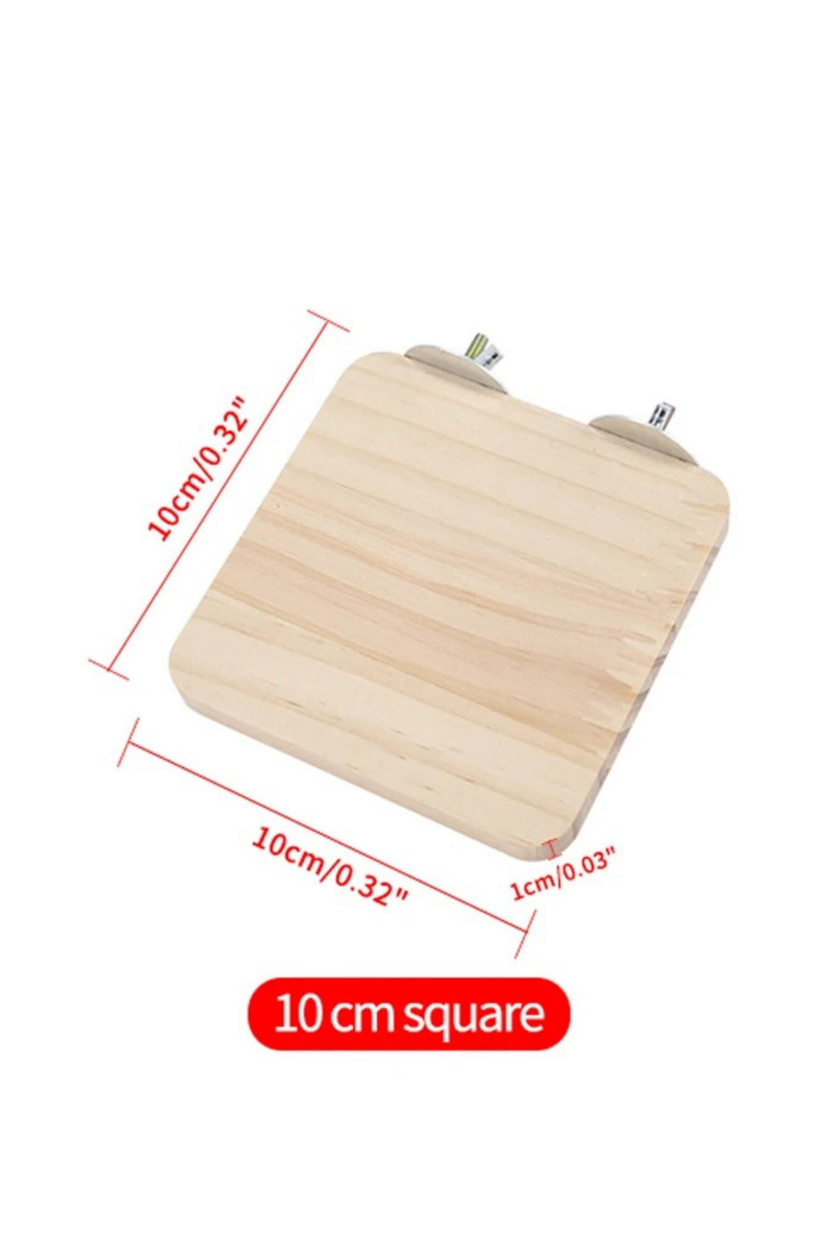 4'lü Set Pet Kuş Papağan Ahşap Platformu Standı - Hamster ve Küçük Hayvanlar İçin Oyuncak