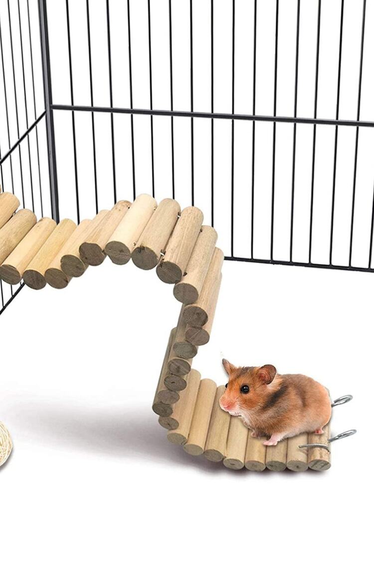 2 Adet Ahşap Hamster Merdiveni Bükülebilir Uzun Tırmanma Merdiveni Evcil Hayvan Kafes Aksesuarları