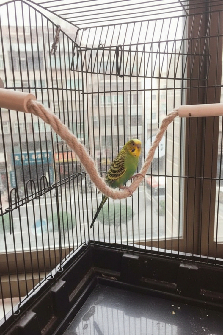 Kuşlar İçin Hava Bağlantılı Kablolu Oyun Hepi PLC 50 cm Kuş Aktivite Oyuncağı