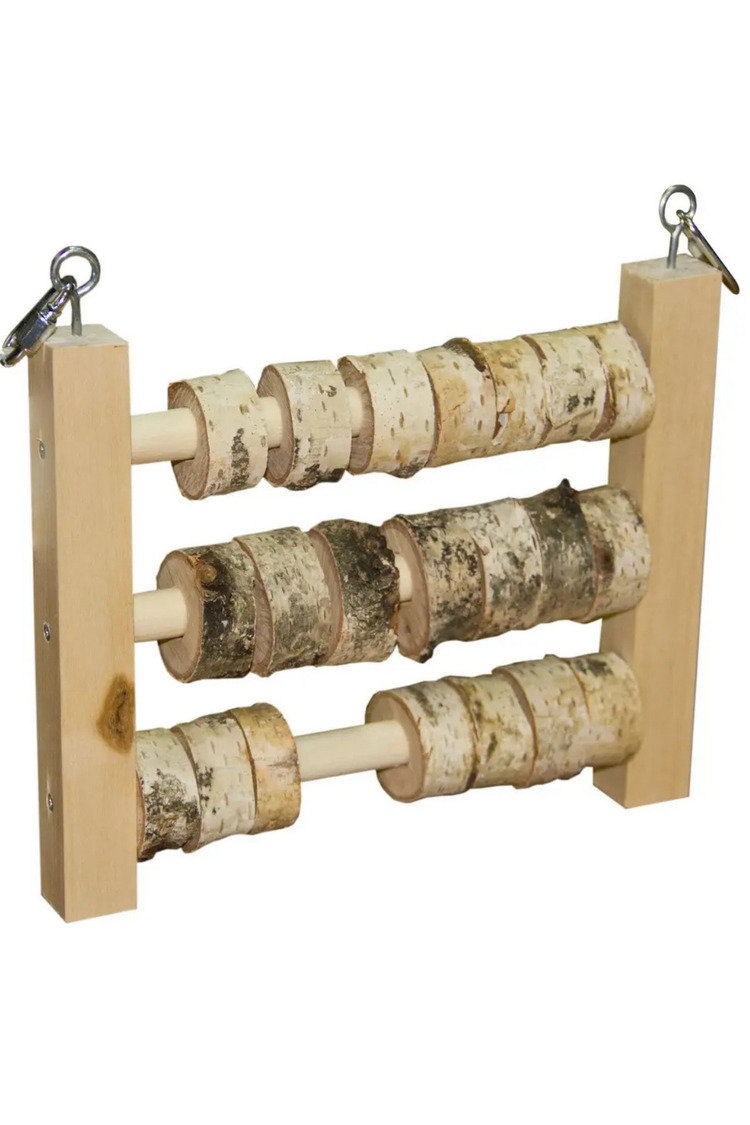 Kuş Oyuncağı – 23×24 cm Asmalı Boncuklu Sayı Tahtası, Papağanlar için Eğlenceli