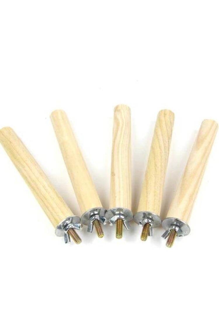 Doğal Ahşap Levrek Kuşlar Için 5 Parça Set