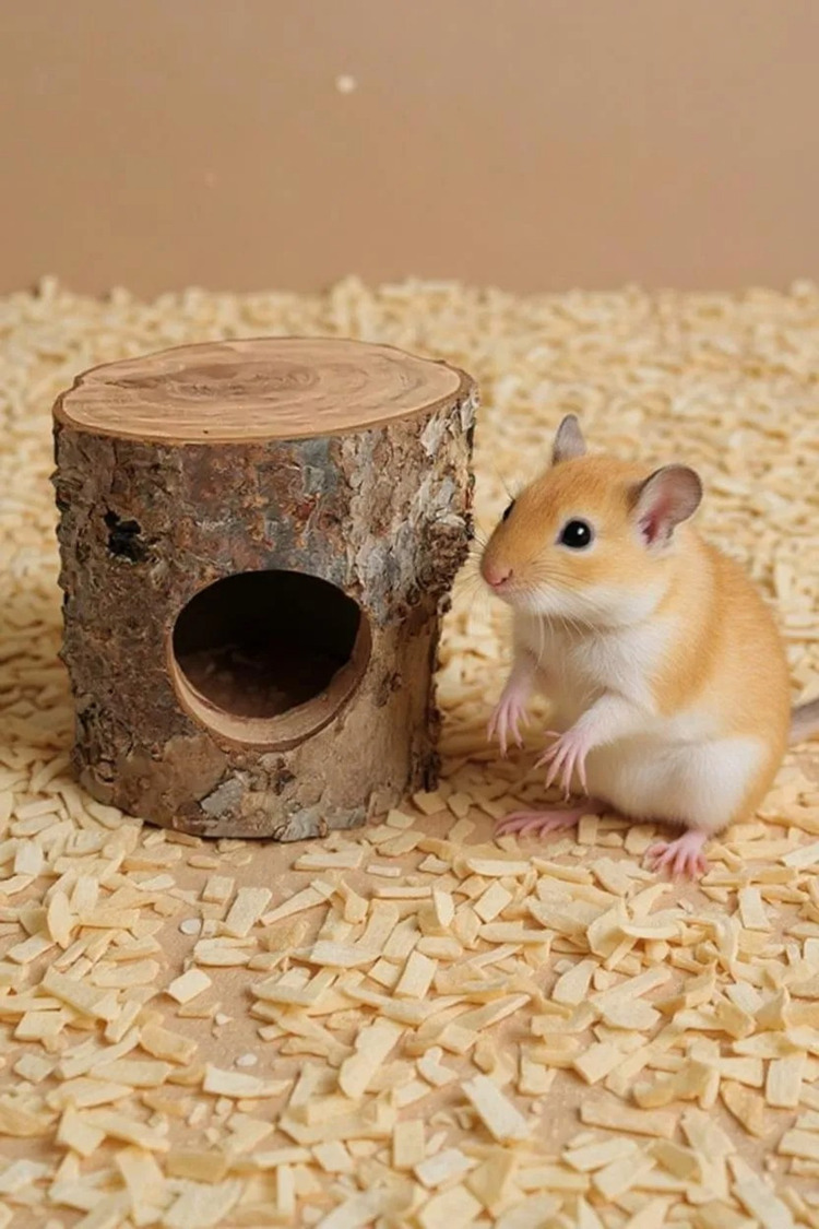 Hamster Elma Ağacı, Ağaç Deliği Kaçış Yuvası, Delik Ahşap Iskele Peyzaj