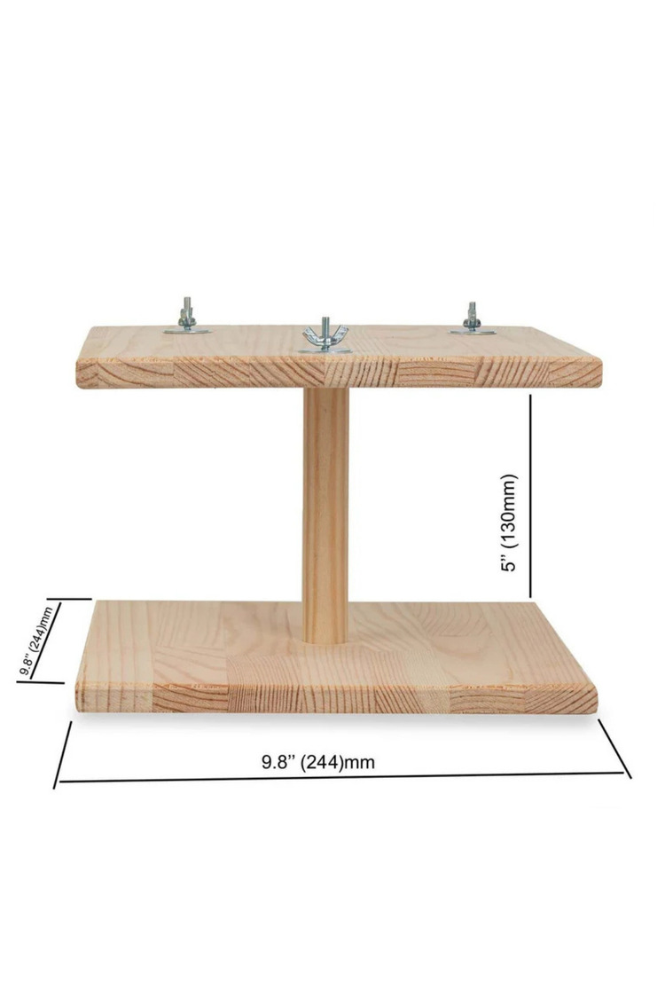 Çift Yüzlü Ahşap Platform – Çam 24.8 cm Genişlikli “Double-Sided Chinchilla Ledge”