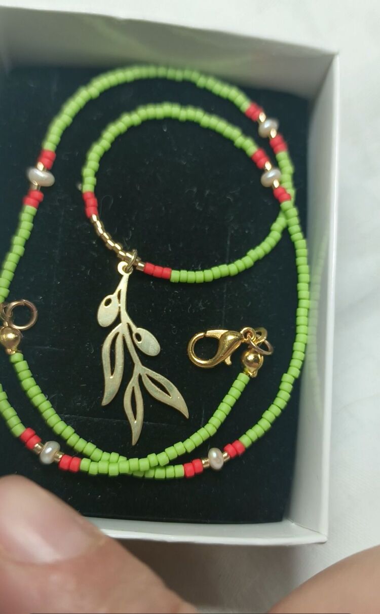 Zeytin dalı gümüş kolye