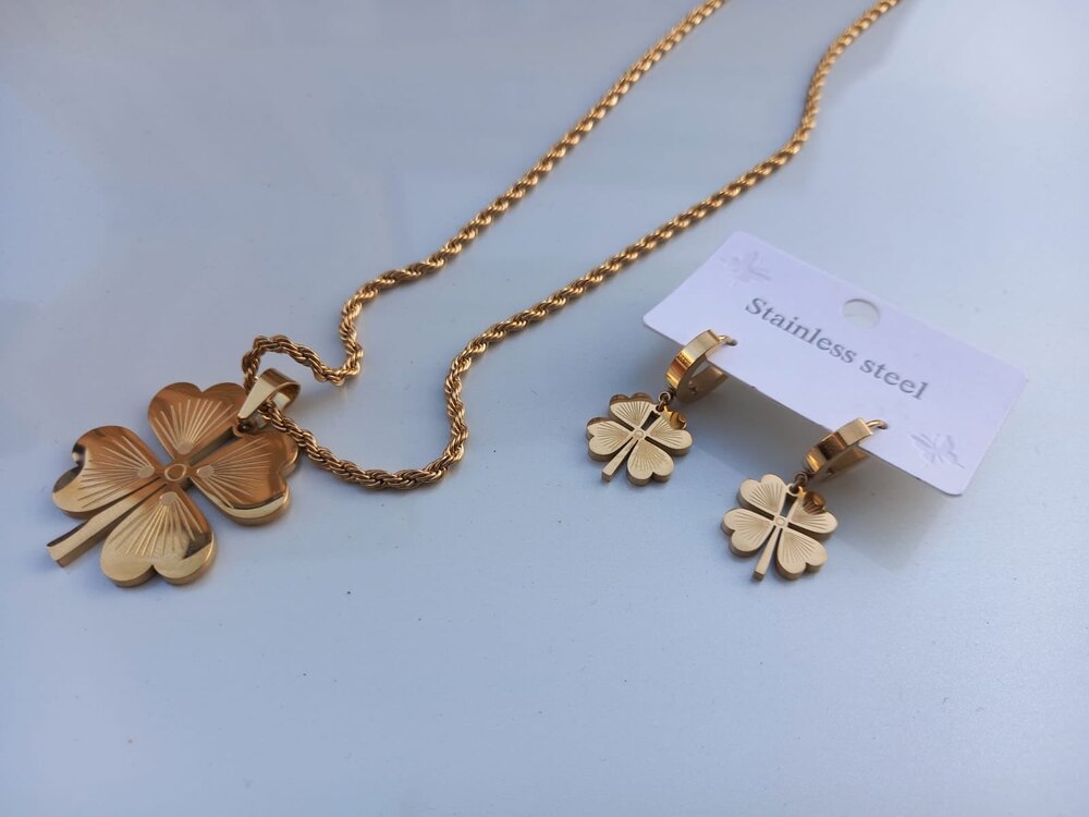 Yonca Küpe Kolye Set 