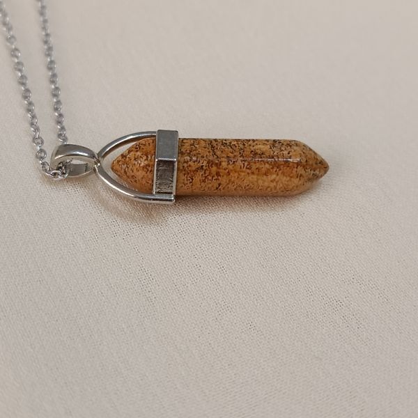 Odun Jasper Taşı Doğal Taş Çivi Model Kolye