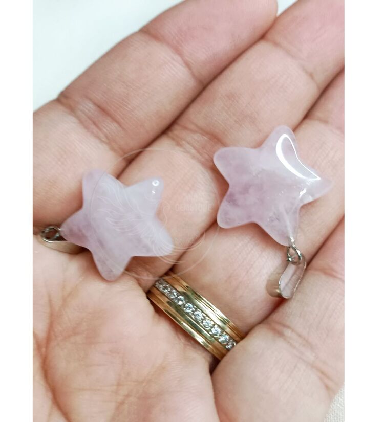 Yıldız Model Pembe Kuvars Kolye