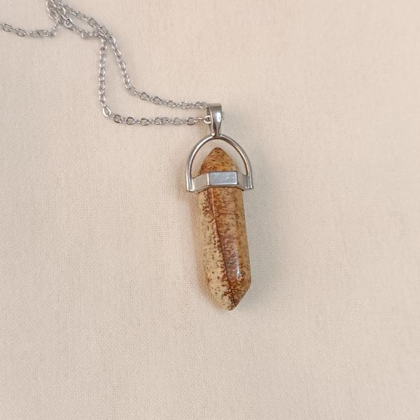 Odun Jasper Taşı Doğal Taş Çivi Model Kolye