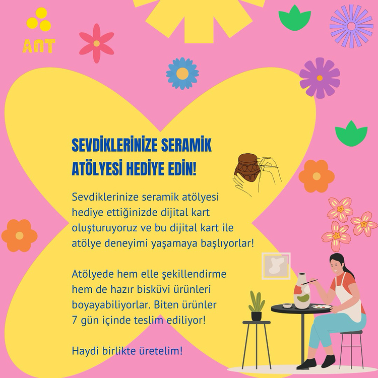 Seramik Atölyesi hediyesi dijital kart!