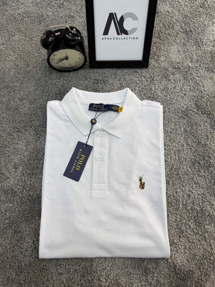 RL Premium Beyaz Yeni Nakış Polo Yaka