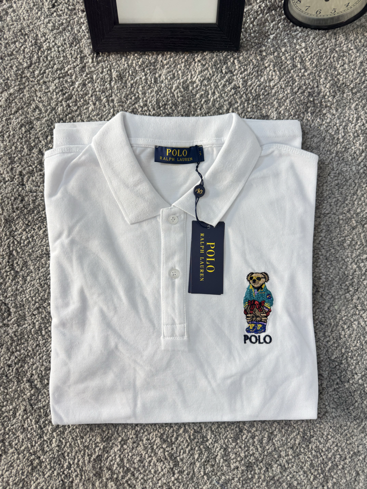 RL Premium Beyaz Bear Polo Yaka