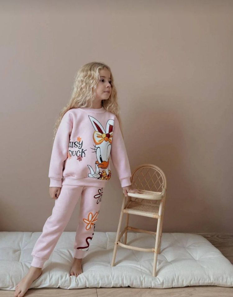 kız çocuk daisy duck üç iplik şardonlu takım 