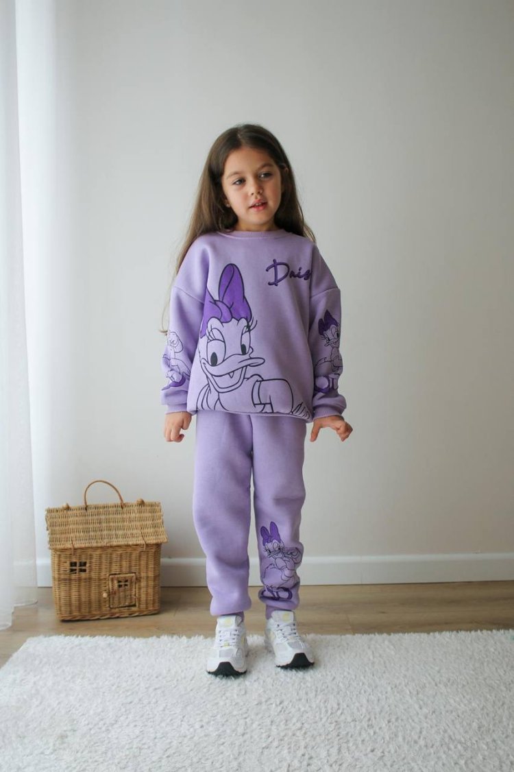 Daisy Model Üç İplik Kışlık Yumuşak Kız Çocuk Takım