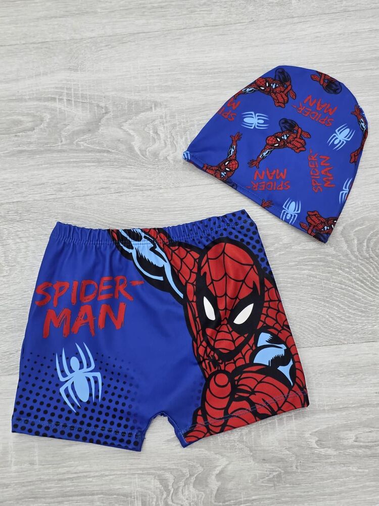 erkek çocuk Spiderman şort boneli