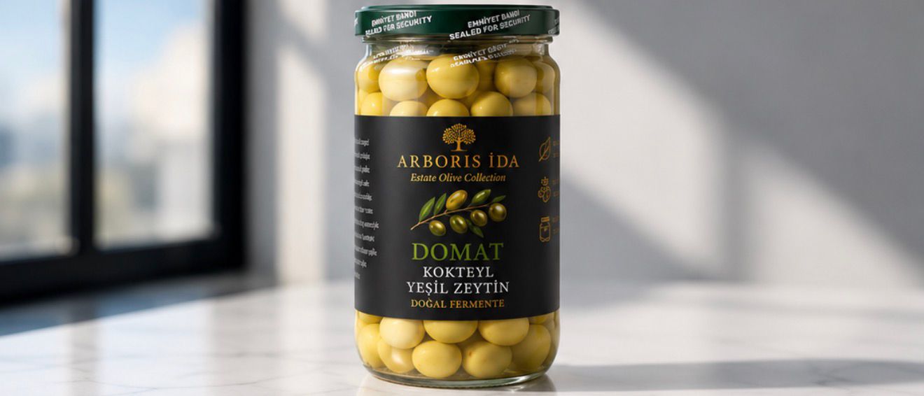 660 ml Olive Domat Kokteyl Yeşil Zeytin Doğal Fermente