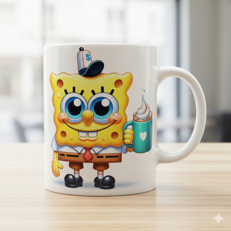 "Neşeli SpongeBob Temalı Seramik Bardak"