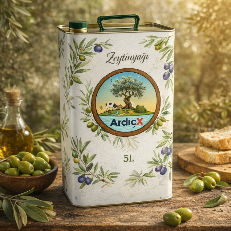 5LT Teneke Erken Hasat Soğuk Sıkım 0.5 Dizem Zeytinyağı Naturel Sızma (Yeni Sezon)