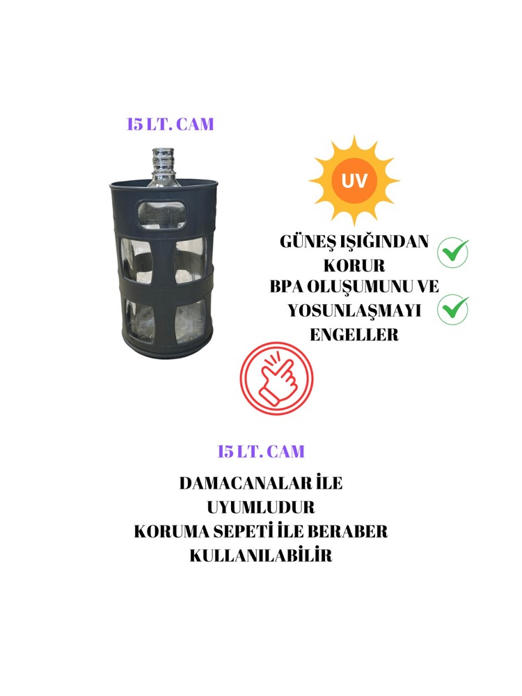 15 LT CAM DAMACAN UYUMLU Ahşap Damacana Sebil Kılıf Kutu Örtü Saklama Kutusu