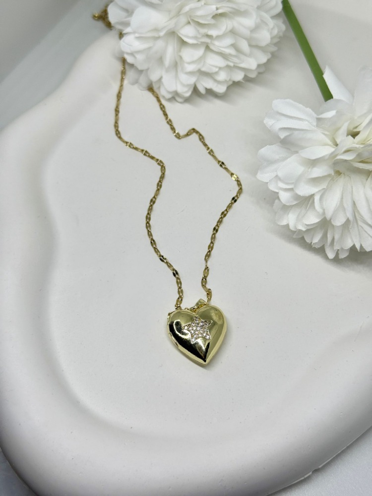Gold Kalp Detaylı UXPING JEWELRY