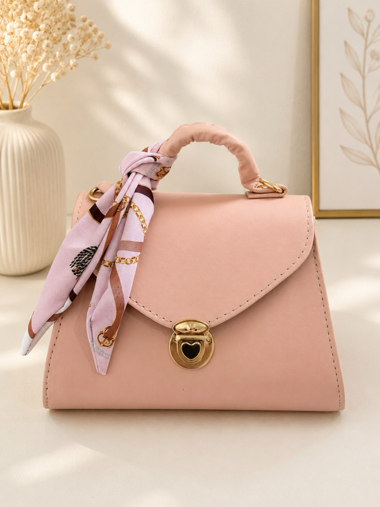 Toz Pembe Fular Aksesuarlı Çanta✨