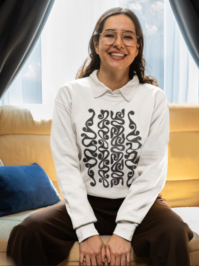 Trend Motifli Tasarım Sweatshirt