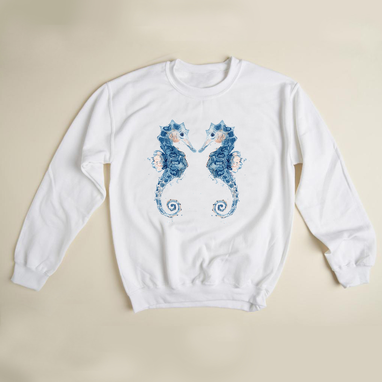 Deniz Atları Tasarım Sweatshirt