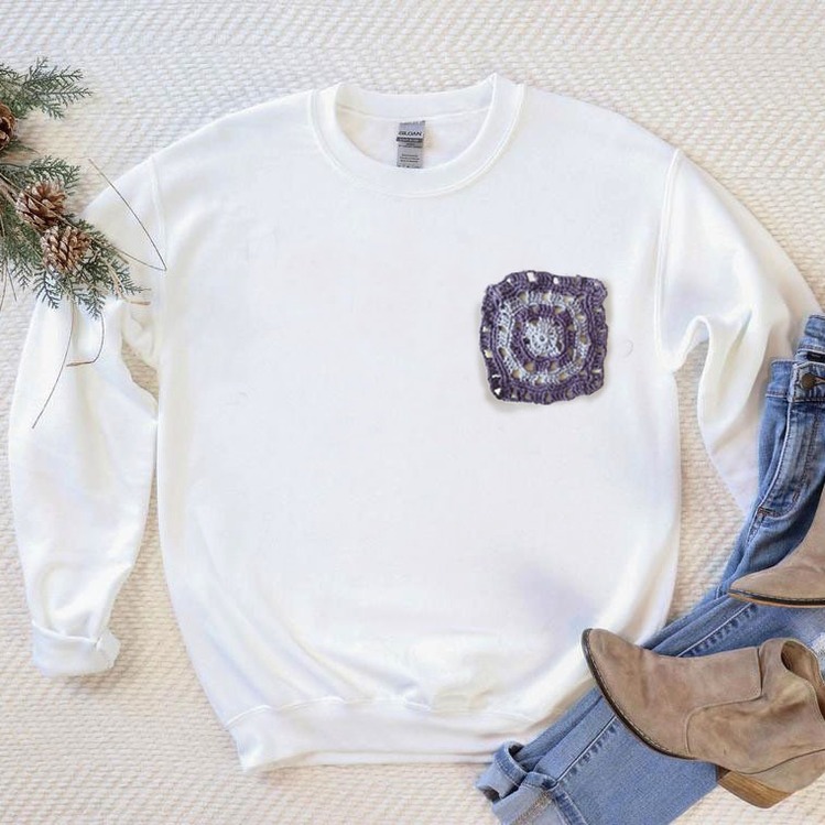 Motifli Patchworklü Sweatshirt