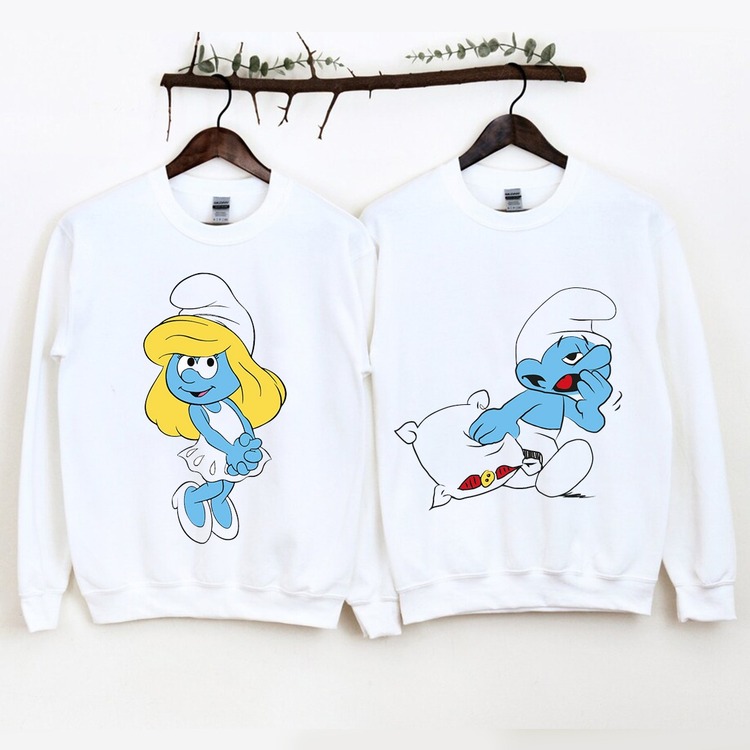 Şirinler Tasarım Sevgili Kombin Sweatshirt (adet fiyattır)