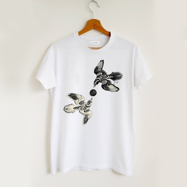 Retro Kuşlar Tasarım Tshirt