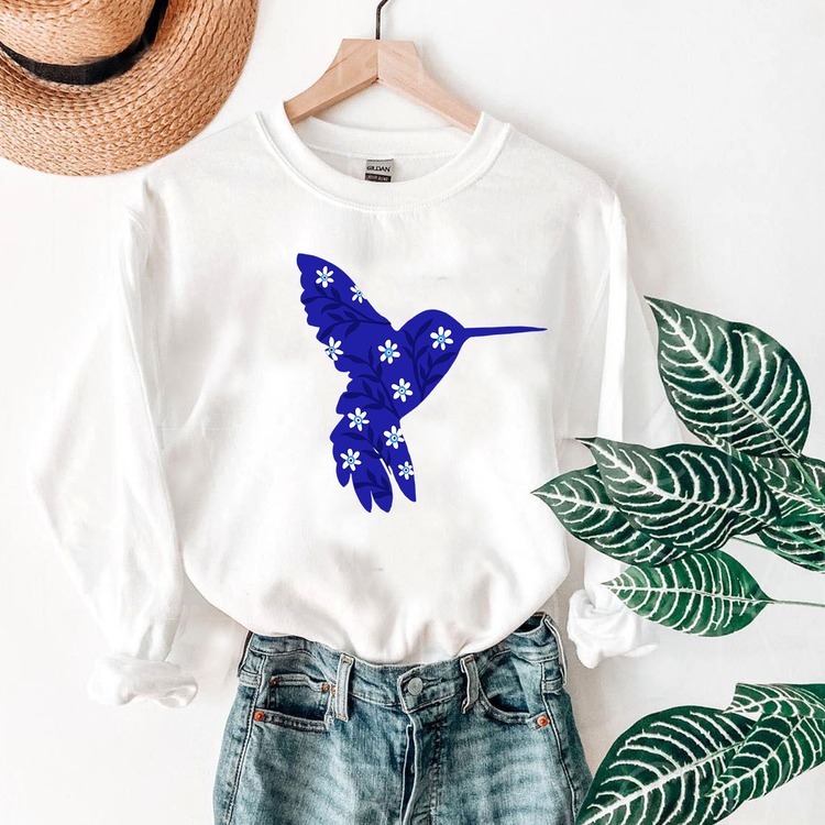 Nazar Boncuklu Kuş Tasarım Sweatshirt