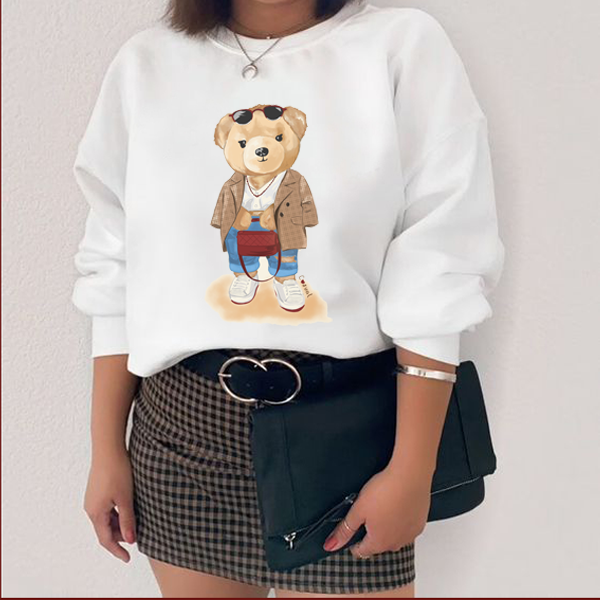Ayı Figür Tasarım Sweatshirt