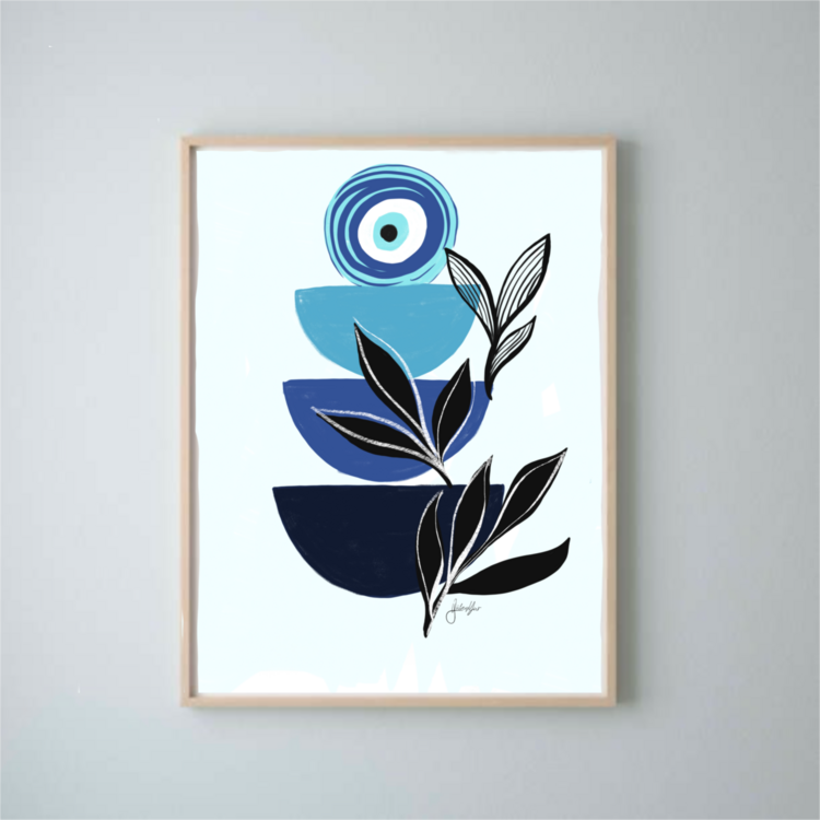 Nazar Boncuklu Minimal Resim