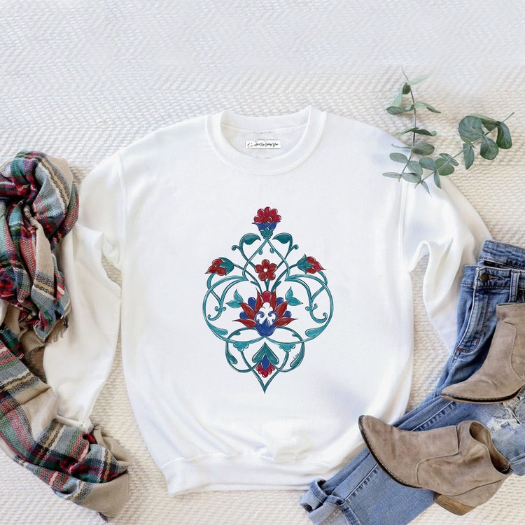 Çini Deseni Tasarım Sweatshirt
