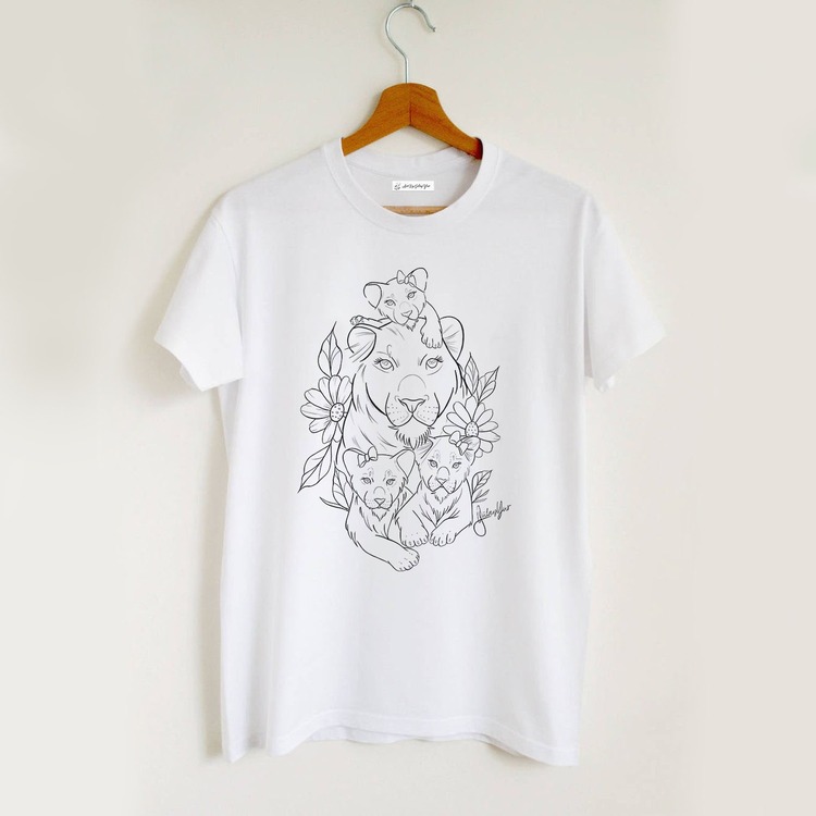 Kaplan ve Yavruları Tattoo Tshirt (Anneler günü koleksiyonu)
