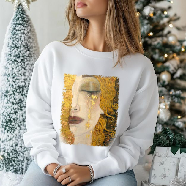 Gustav Klimt Golden Tears Tasarım Sweatshirt