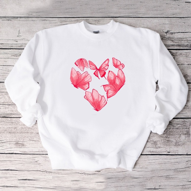 Kelebeklerden Kalp Tasarım Sweatshirt
