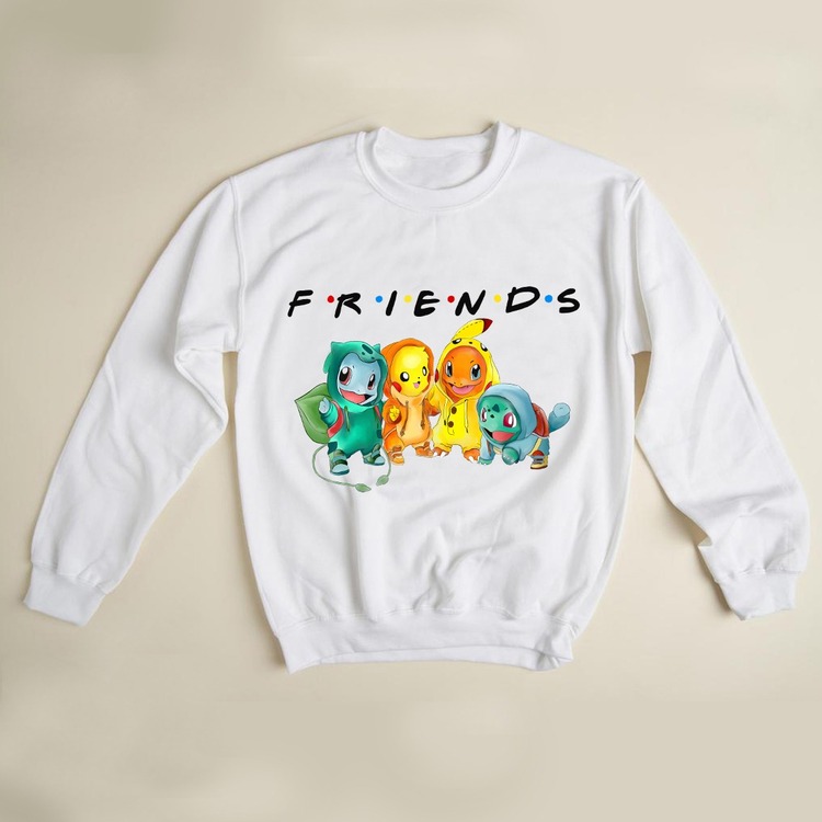 Friends Pikachu Tasarım Sweatshirt