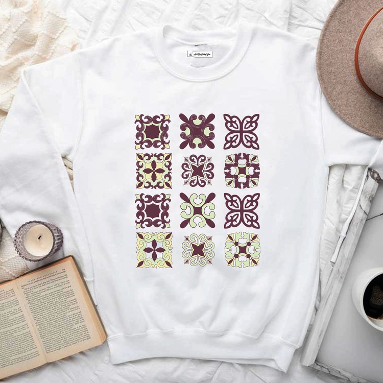 Çini Deseni Tasarım Sweatshirt