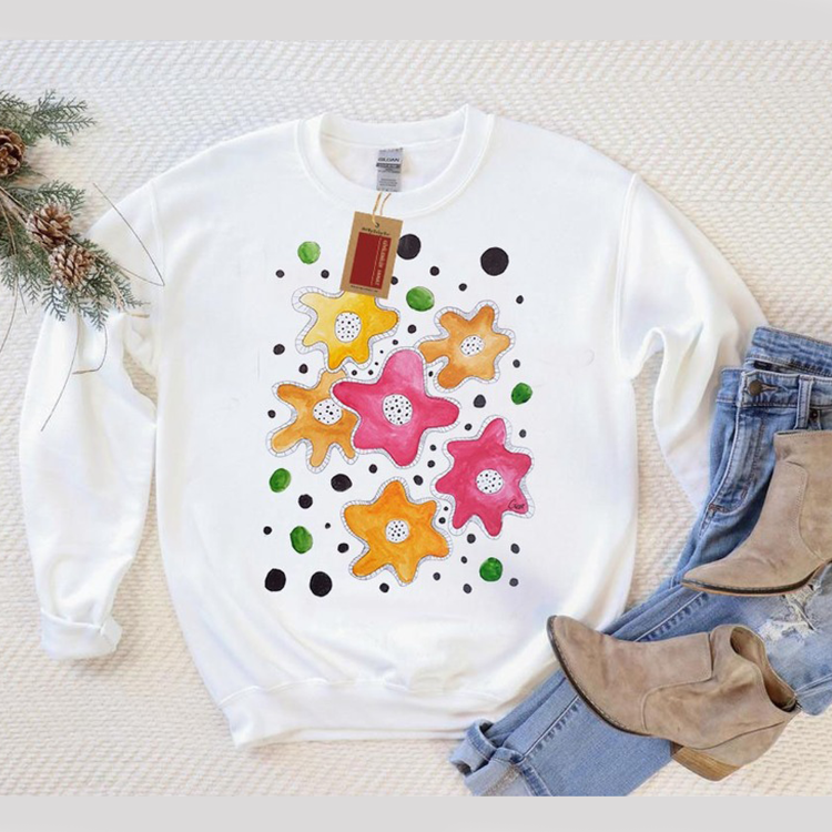 Retro Çiçekler Sweatshirt