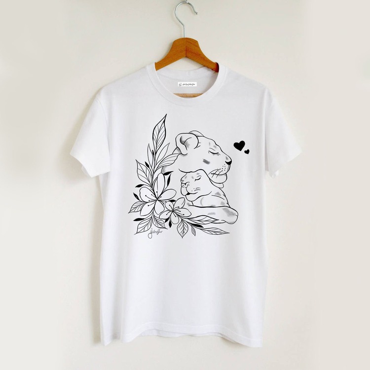 Kaplan ve Yavrusu Tattoo Koleksiyonu Tshirt (Anneler günü)