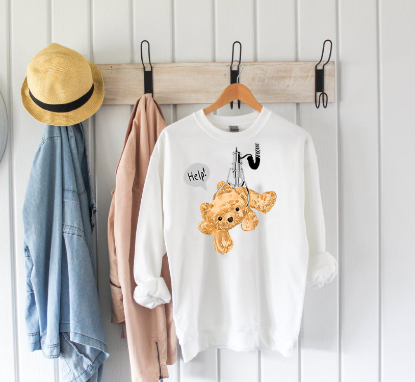 Ayı Figür Tasarım Sweatshirt