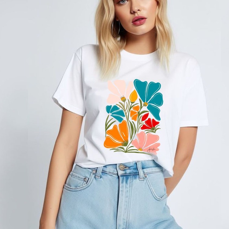 Çiçekler Tasarım Tshirt