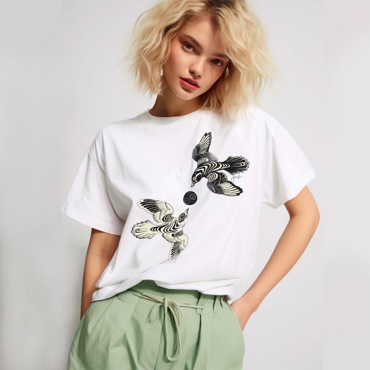 Retro Kuşlar Tasarım Tshirt