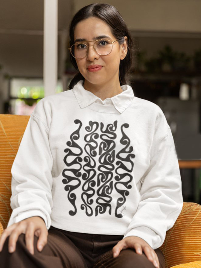 Trend Motifli Tasarım Sweatshirt