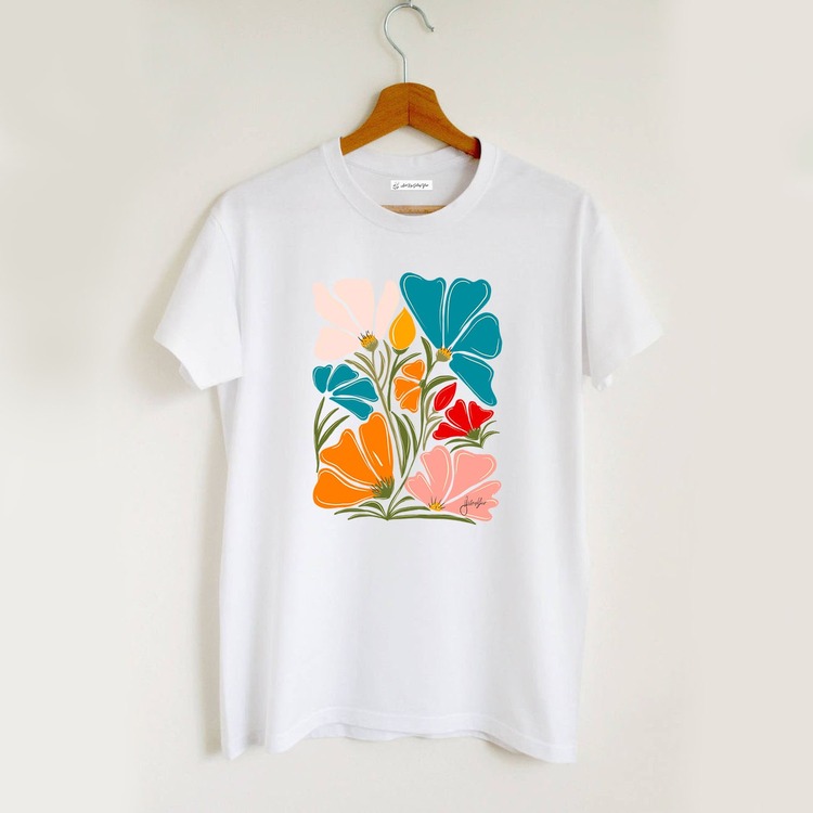 Çiçekler Tasarım Tshirt