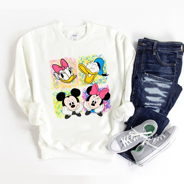 Disney Karakterleri Kombin Sevgili Sweatshirt