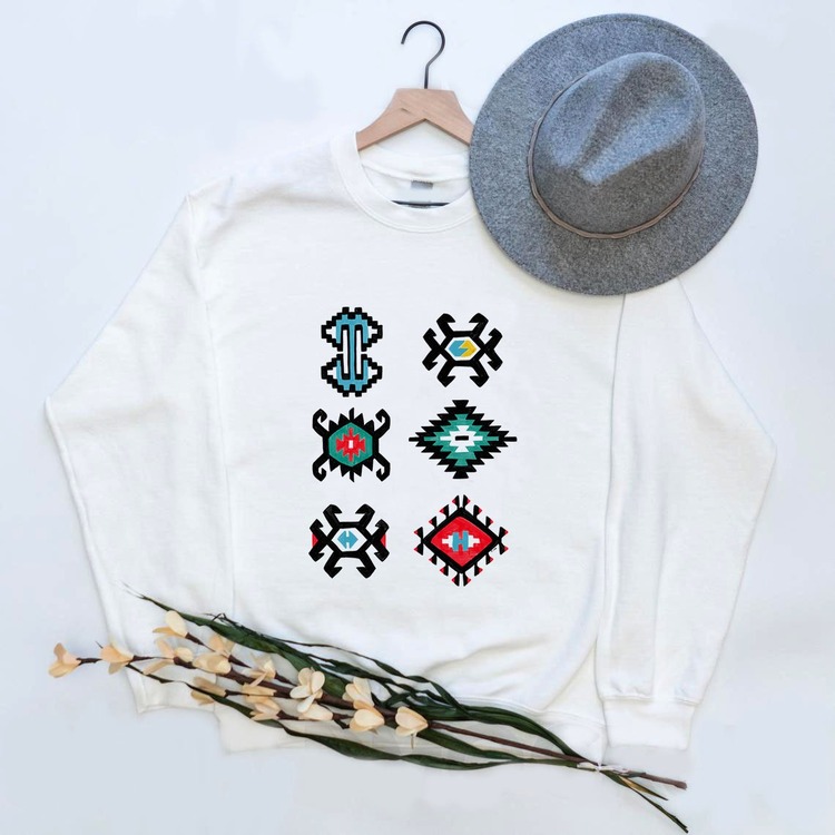 Kilim Desenli Sweatshirt (anadolu koleksiyonu)